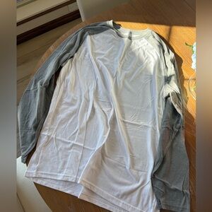 George Two-Tone Raglan Long Sleeve Shirt - White & Gray